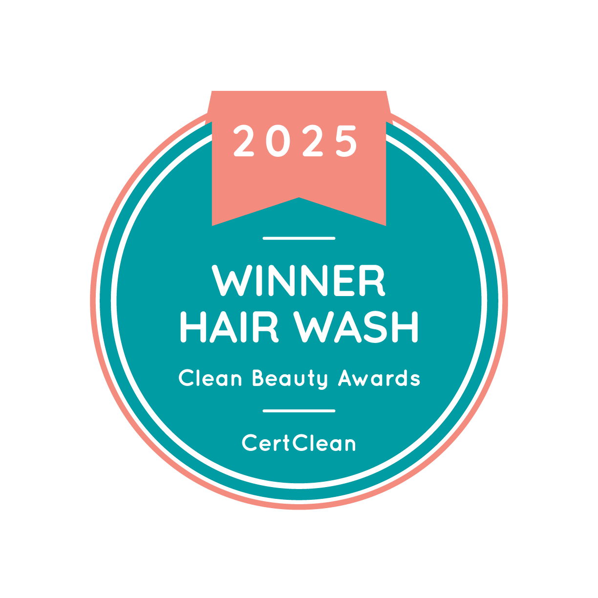 Winner hair wash badge from the Clean Beauty Awards 2025 by CertClean 
