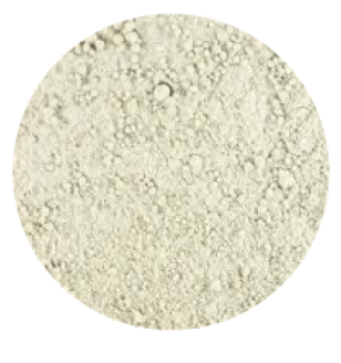 Powder under a microscope lens