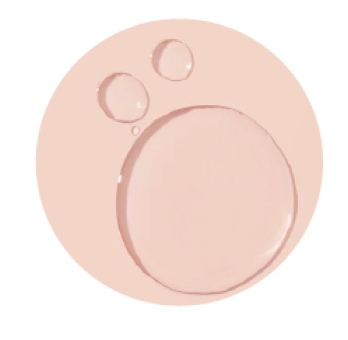 Four water drops on a light pink circle