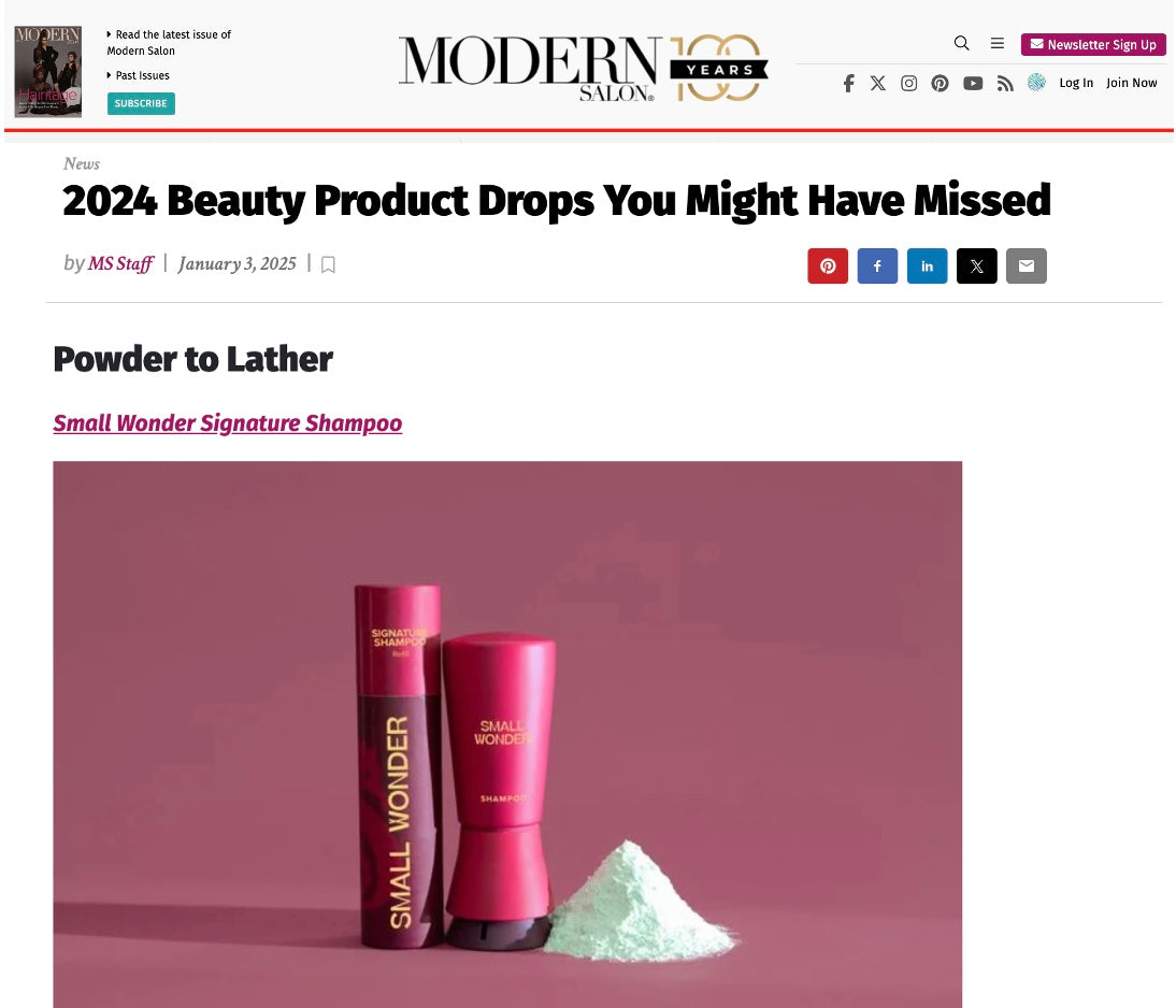 Screenshot of Modern Salon article with headline: "2024 Beauty product drops You Might Have missed"