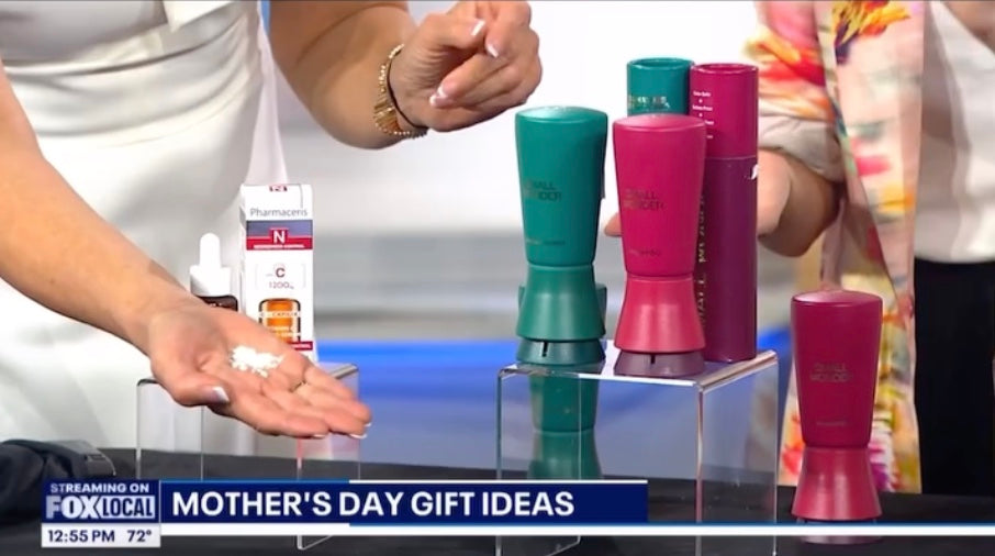 Small Wonder product display on a local FOX morning news segment about Mother's Day gift ideas