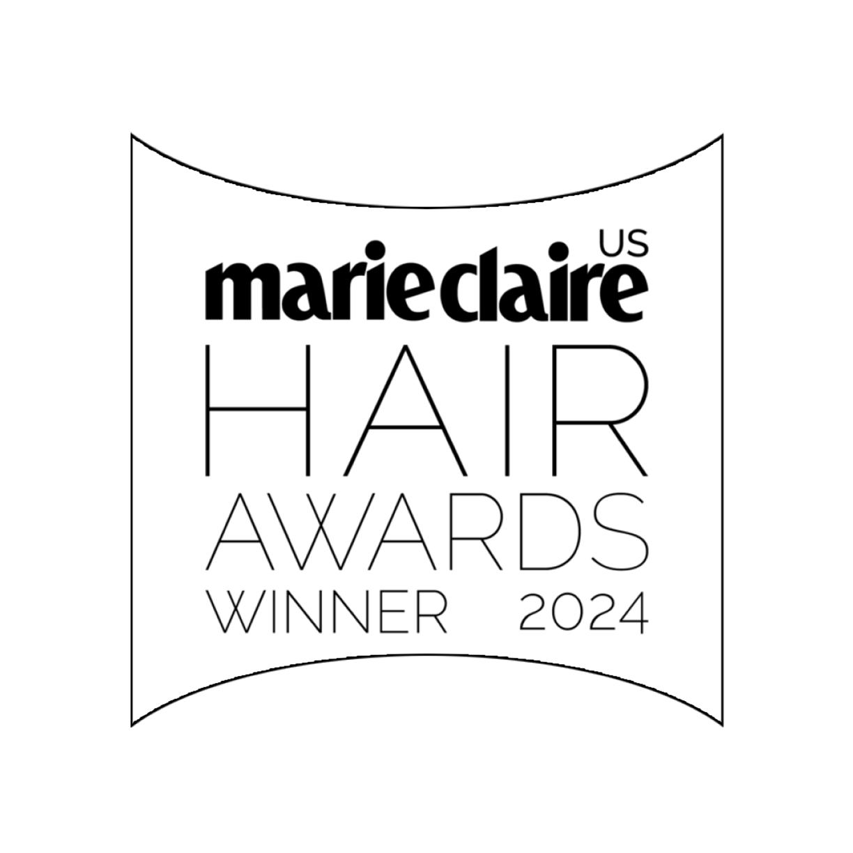 Marie Claire US Hair Awards Winner 2024 logo on a white background